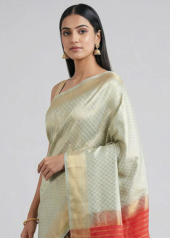 Pink Kanjivaram Silk Saree With Blouse Piece - Image 2