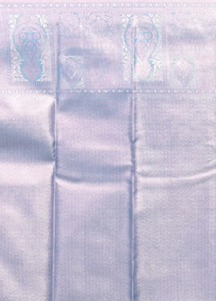 Pink Kanjivaram Silk Saree With Blouse Piece - Image 5