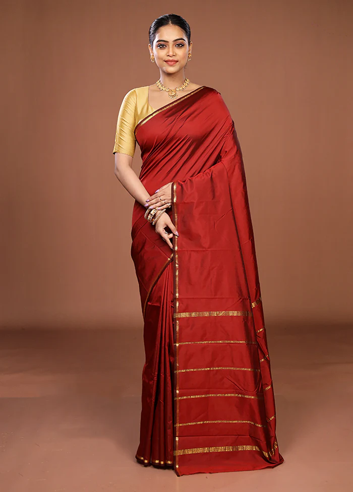 Pink Kanjivaram Silk Saree With Blouse Piece - Image 2