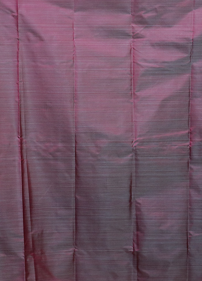 Pink Kanjivaram Silk Saree With Blouse Piece - Image 5