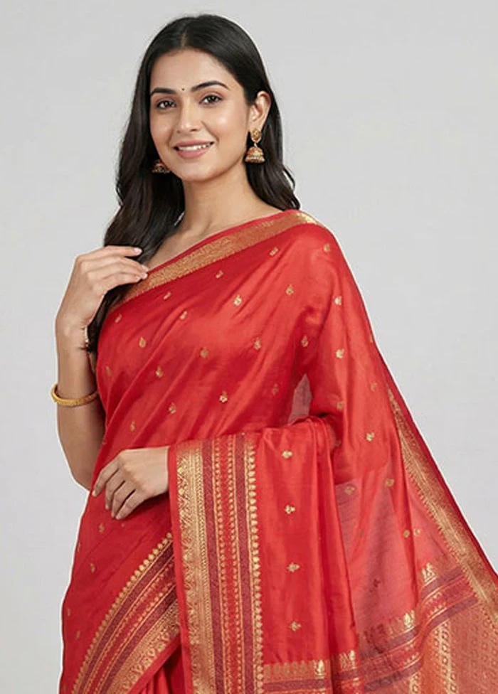 Pink Kanjivaram Silk Saree With Blouse Piece - Image 2