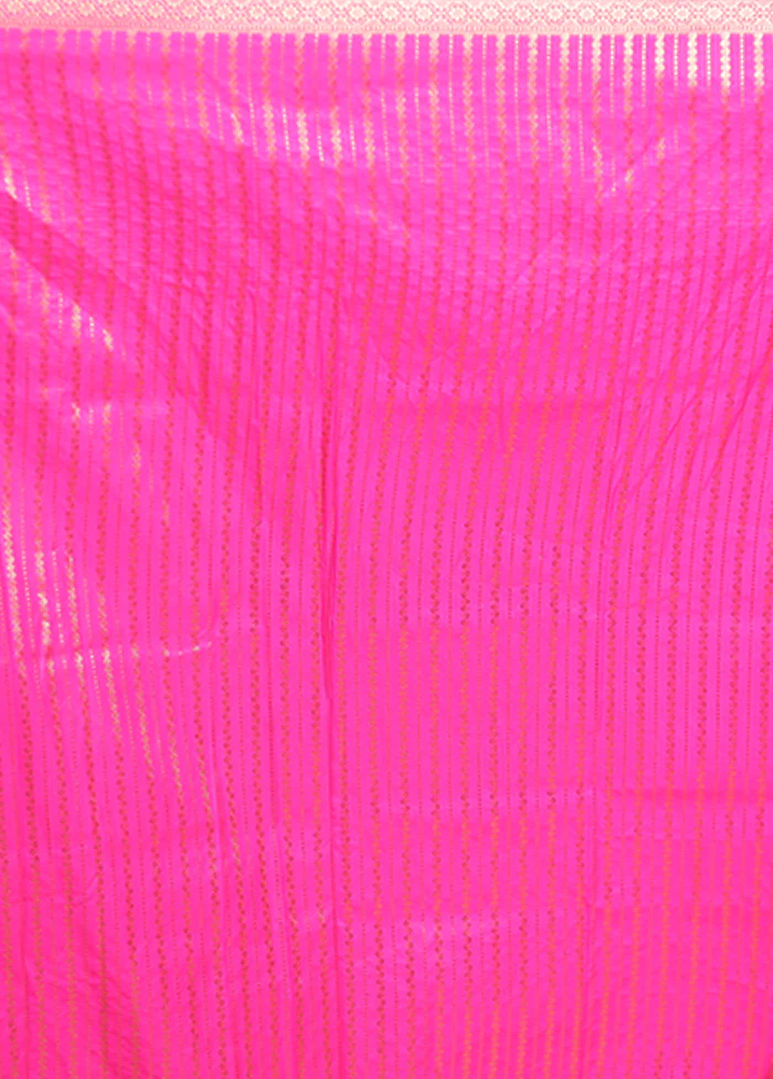 Pink Katan Silk Saree With Blouse Piece - Image 5