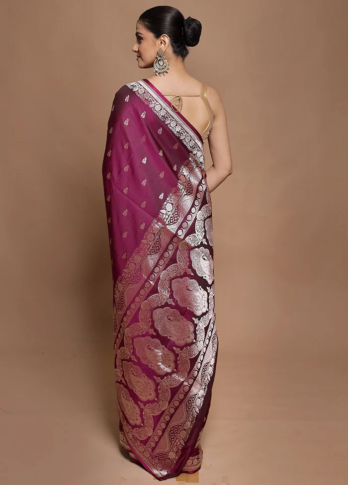 Pink Katan Silk Saree With Blouse Piece - Image 3