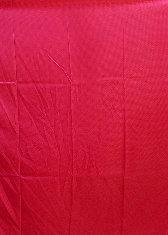 Pink Katan Silk Saree With Blouse Piece - Image 5