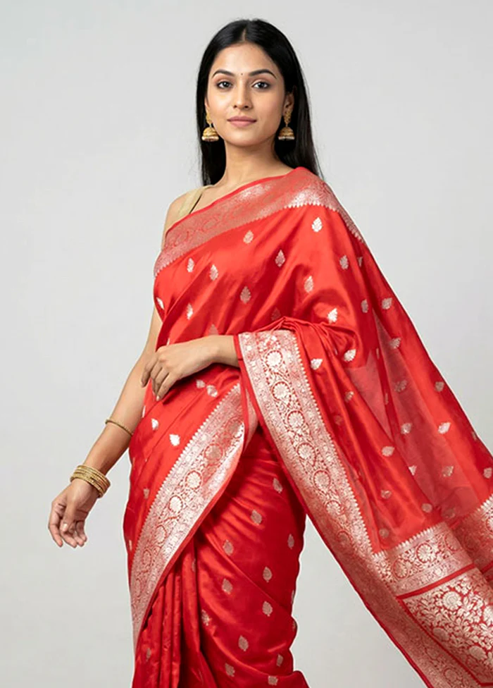 Pink Katan Silk Saree With Blouse Piece - Image 2