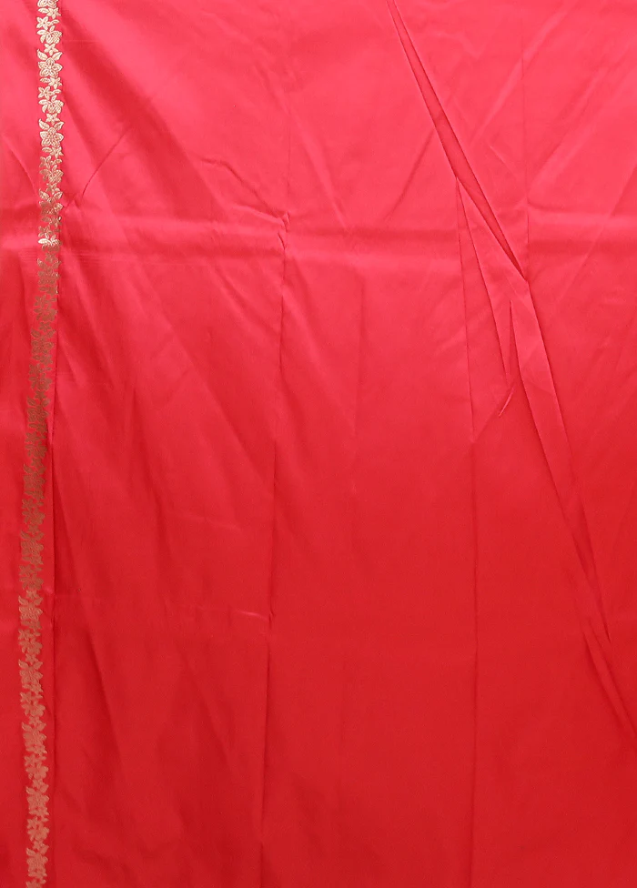 Pink Katan Silk Saree With Blouse Piece - Image 5
