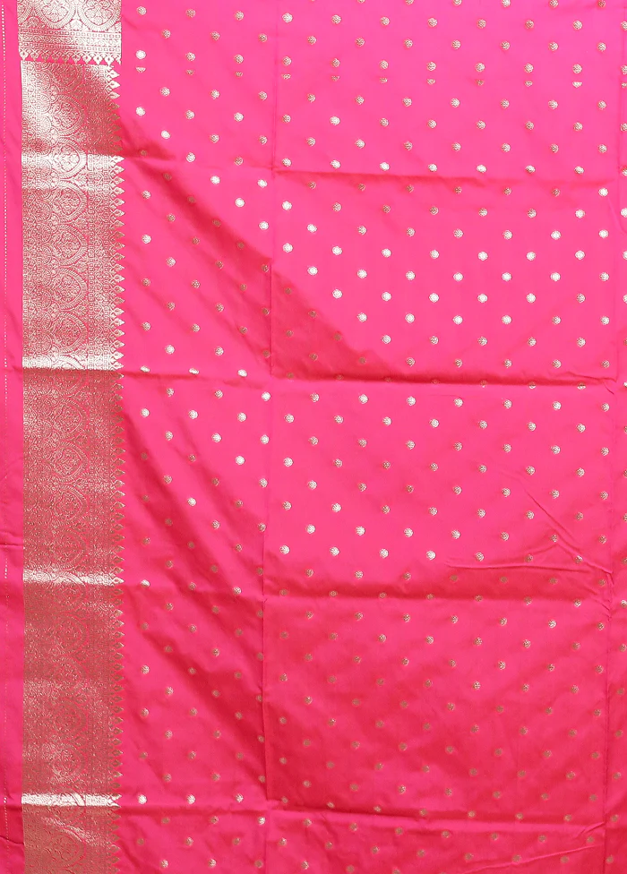 Pink Katan Silk Saree With Blouse Piece - Image 5