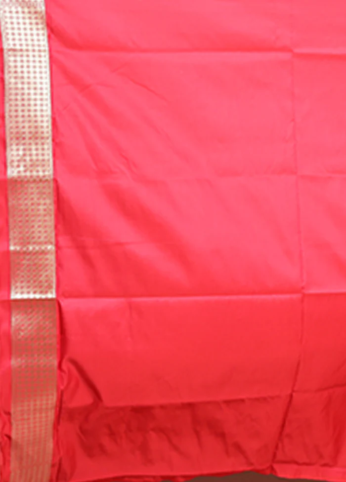 Pink Katan Silk Saree With Blouse Piece - Image 5