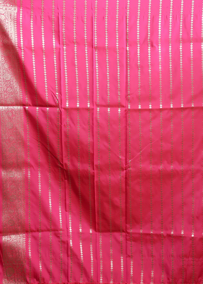 Pink Katan Silk Saree With Blouse Piece - Image 5