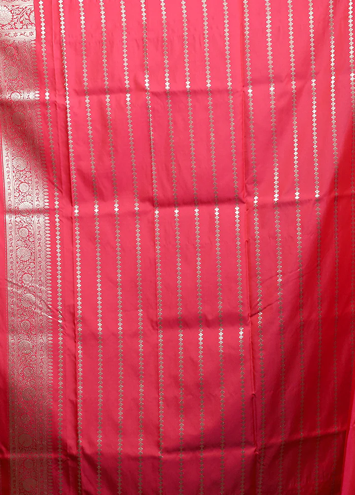Pink Katan Silk Saree With Blouse Piece - Image 5