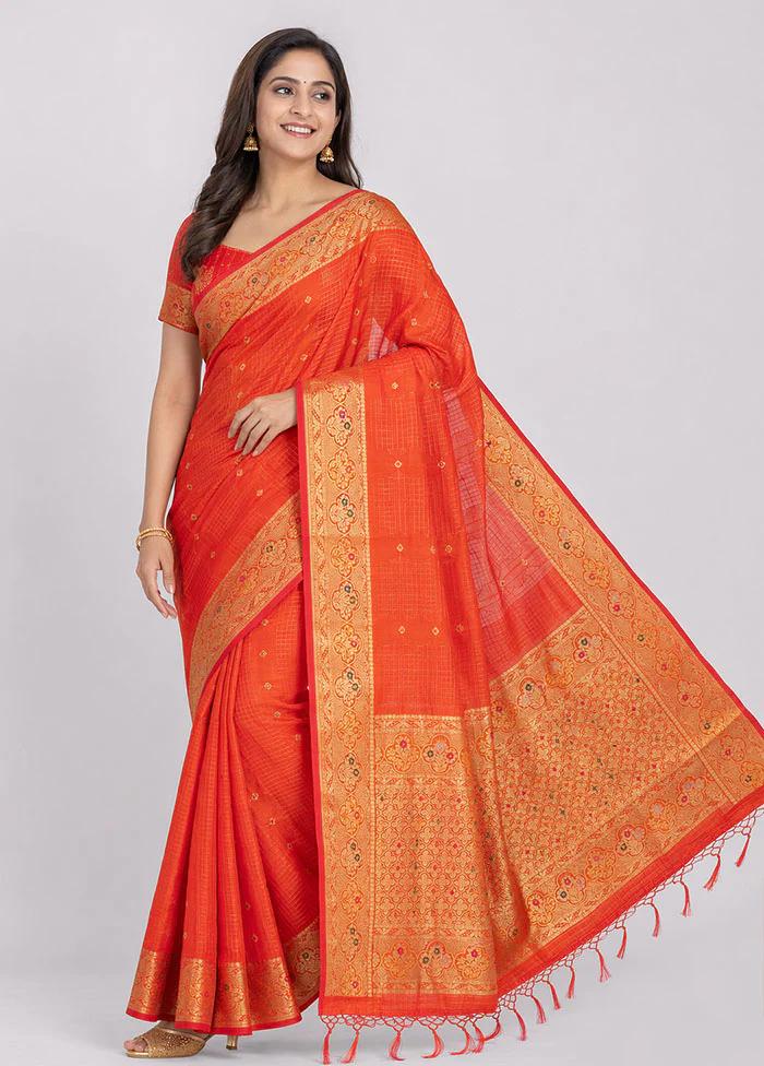 Pink Katan Silk Saree With Blouse Piece