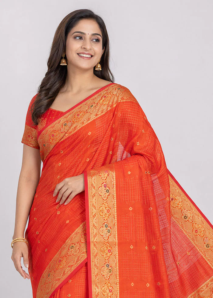 Pink Katan Silk Saree With Blouse Piece - Image 2