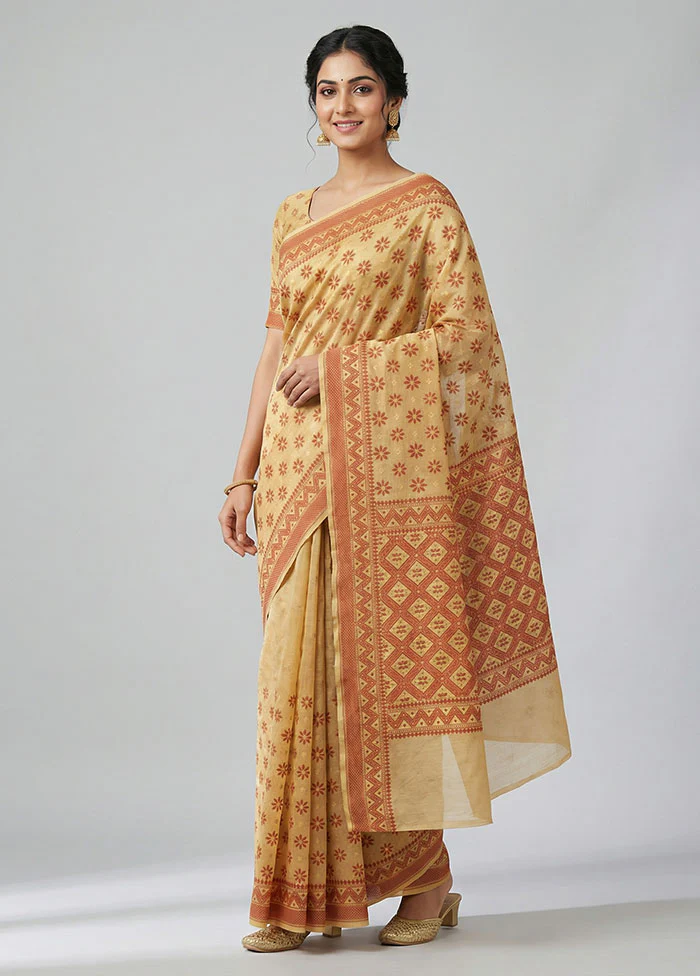 Pink Kora Silk Saree With Blouse Piece