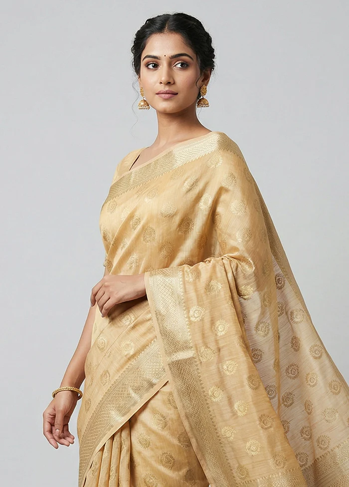 Pink Kora Silk Saree With Blouse Piece - Image 2
