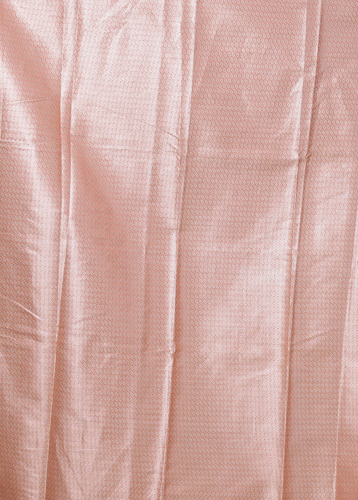 Pink Kora Silk Saree With Blouse Piece - Image 5