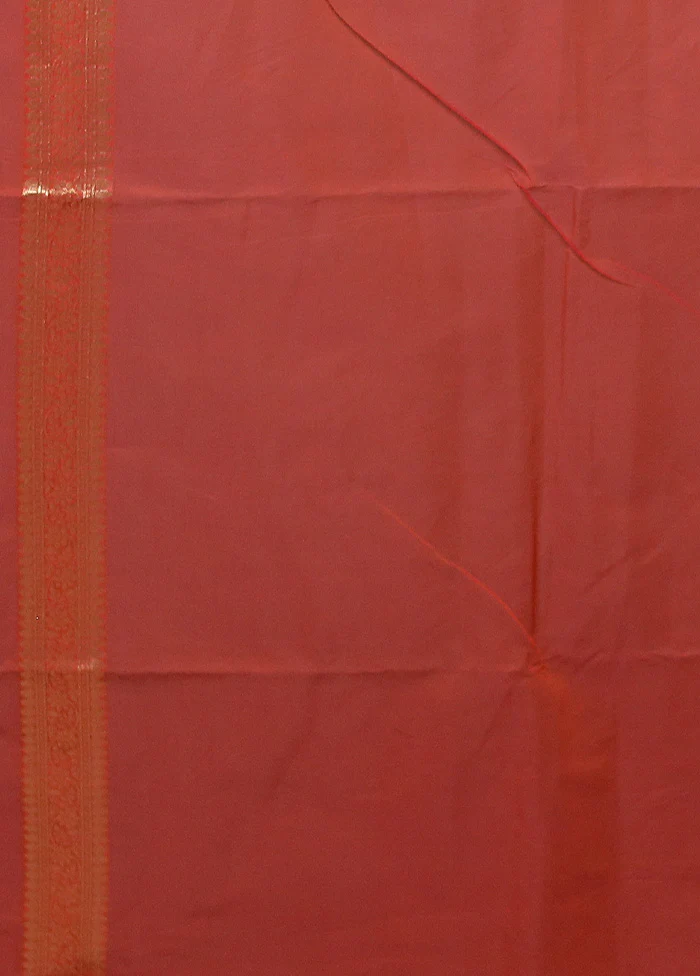 Pink Kora Silk Saree With Blouse Piece - Image 5