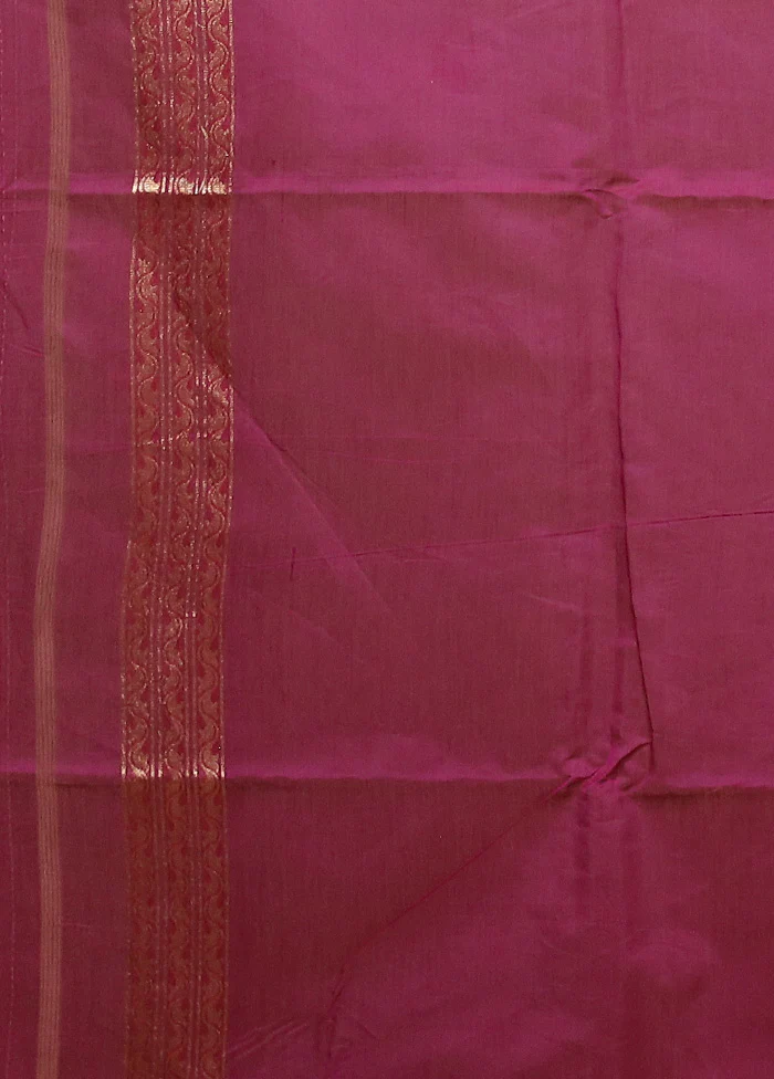 Pink Kora Silk Saree With Blouse Piece - Image 5