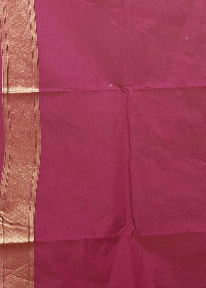 Pink Kora Silk Saree With Blouse Piece - Image 5