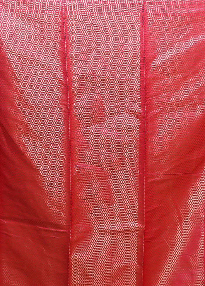 Pink Kora Silk Saree With Blouse Piece - Image 5