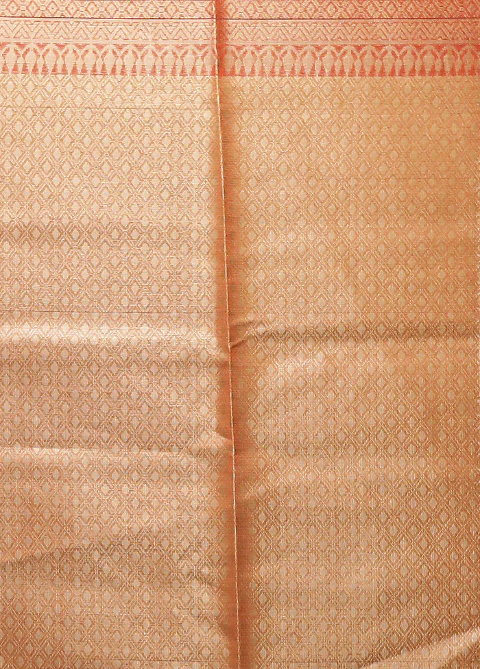 Pink Kora Silk Saree With Blouse Piece - Image 5