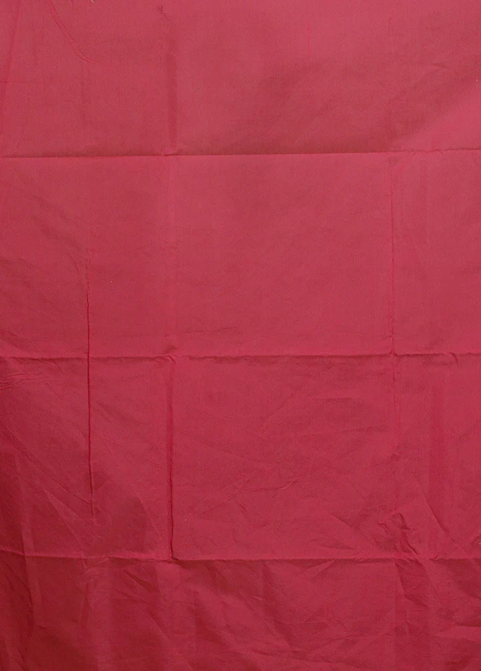 Pink Kora Silk Saree With Blouse Piece - Image 5