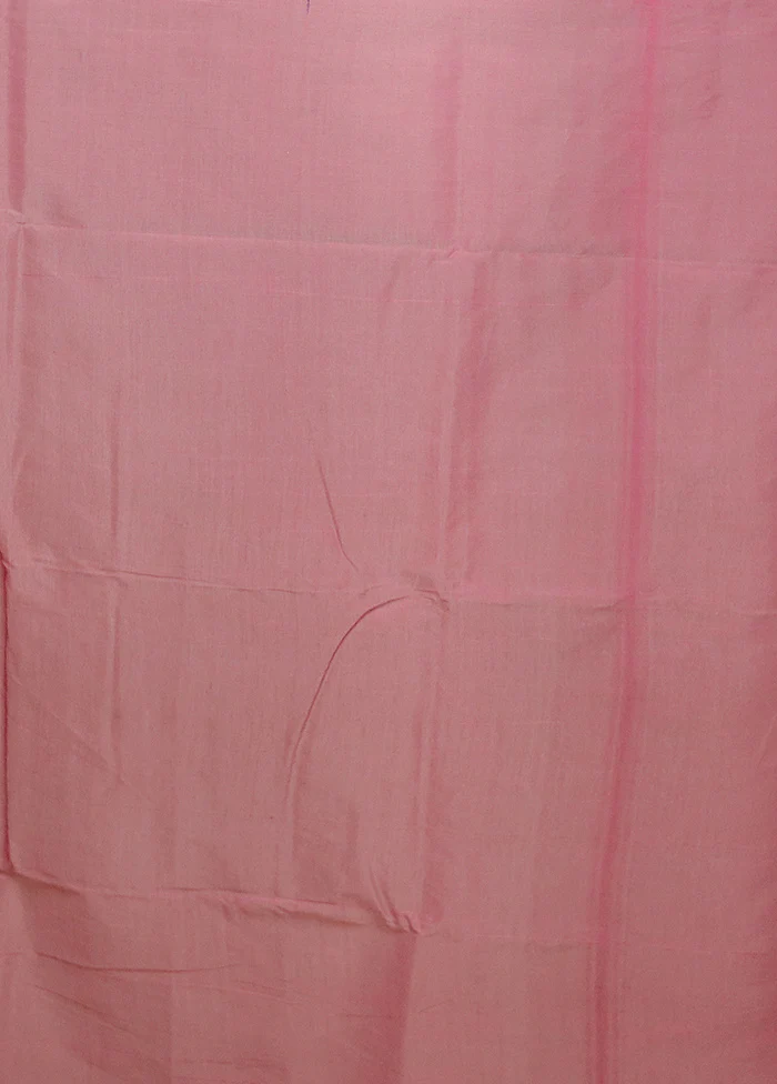 Pink Kora Silk Saree With Blouse Piece - Image 5