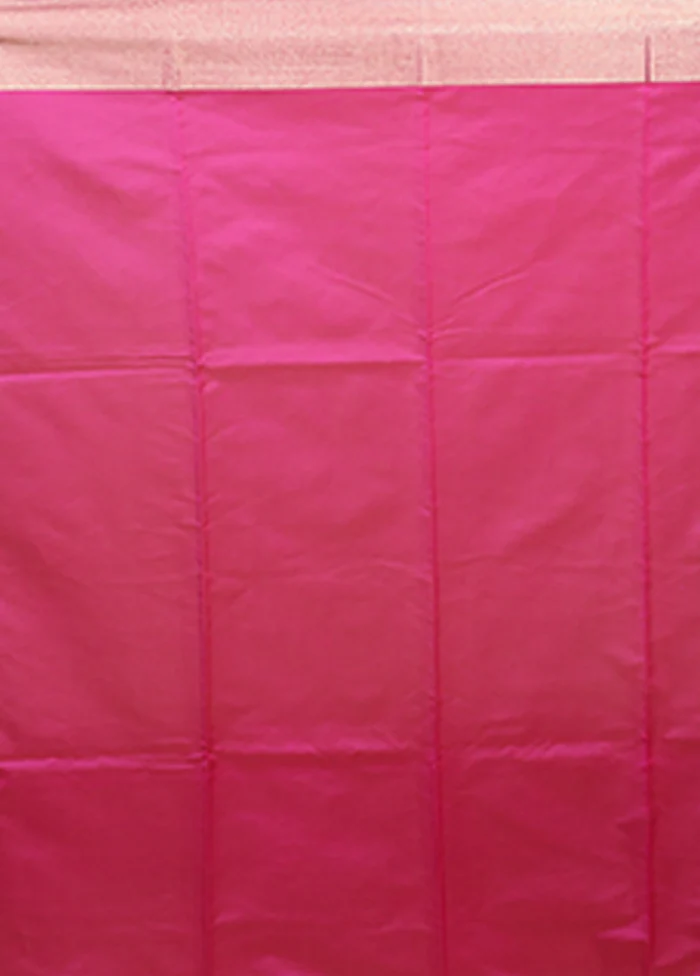 Pink Kora Silk Saree With Blouse Piece - Image 5