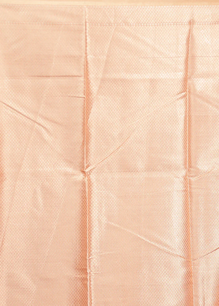 Pink Kora Silk Saree With Blouse Piece - Image 5