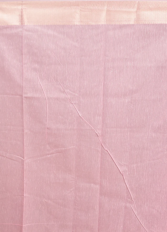 Pink Kora Silk Saree With Blouse Piece - Image 5