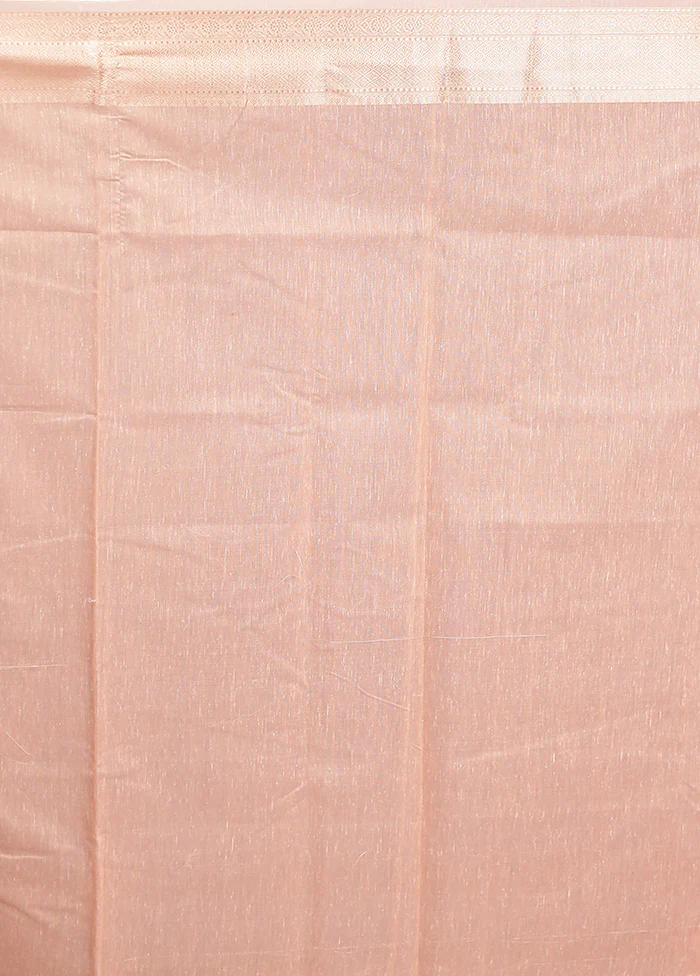 Pink Kora Silk Saree With Blouse Piece - Image 5