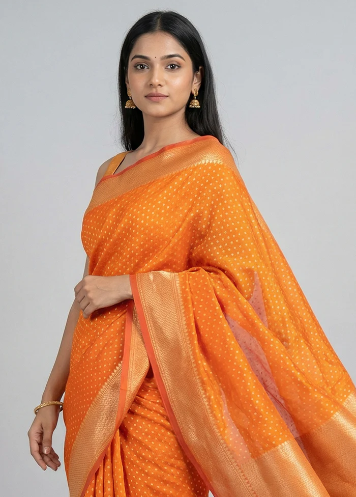 Pink Kora Silk Saree With Blouse Piece - Image 2