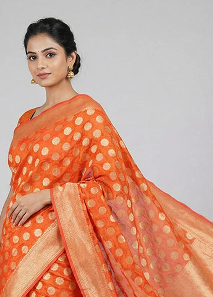 Pink Kora Silk Saree With Blouse Piece - Image 2