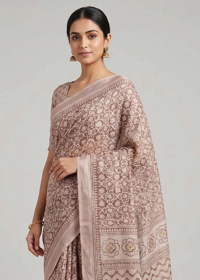 Pink Kota Silk Saree With Blouse Piece - Image 2