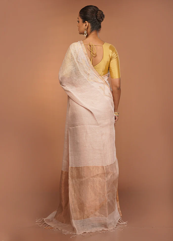 Pink Matka Silk Saree With Blouse Piece - Image 3