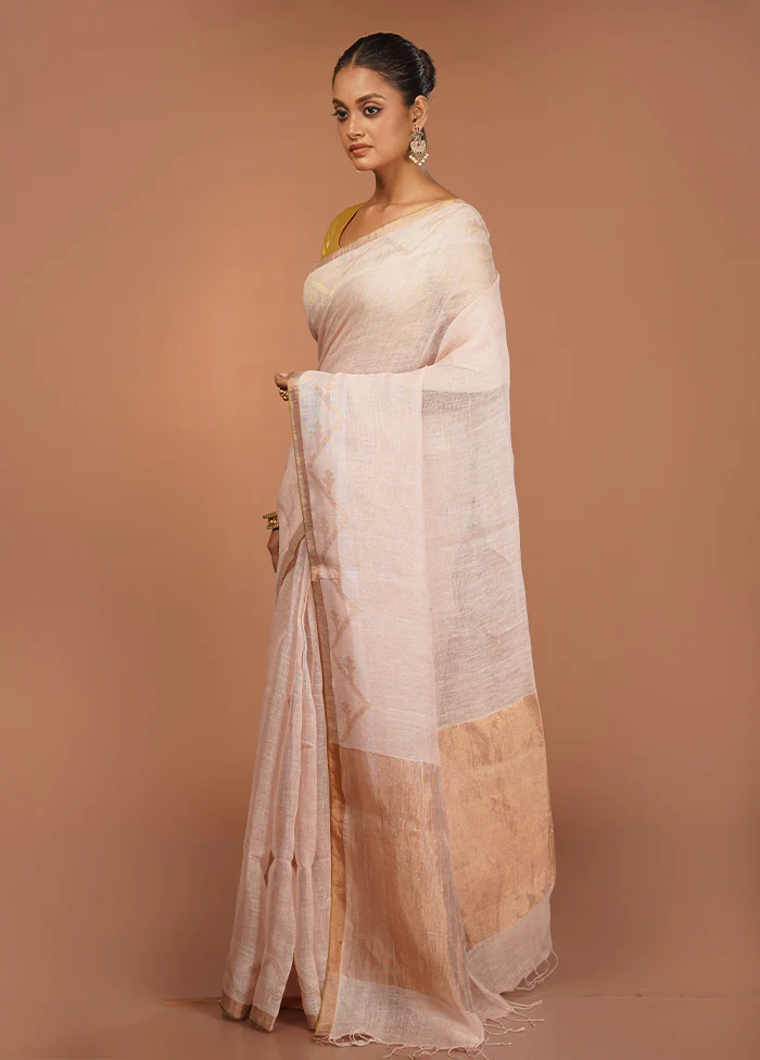 Pink Matka Silk Saree With Blouse Piece - Image 4