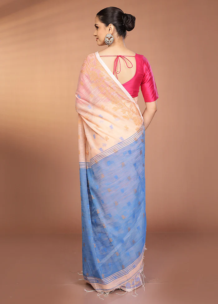 Pink Matka Silk Saree With Blouse Piece - Image 3