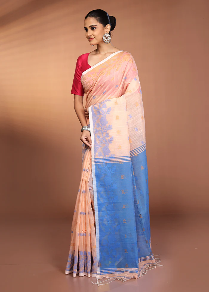 Pink Matka Silk Saree With Blouse Piece - Image 4