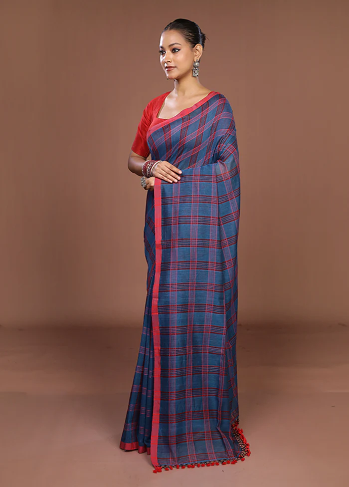 Pink Matka Silk Saree With Blouse Piece - Image 4