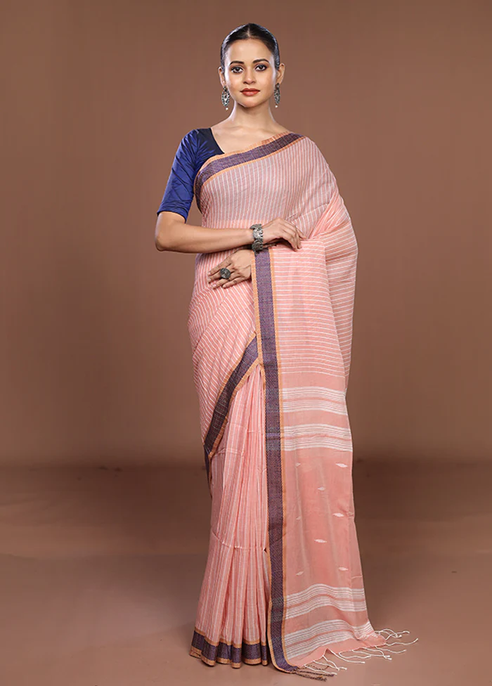 Pink Matka Silk Saree With Blouse Piece - Image 2