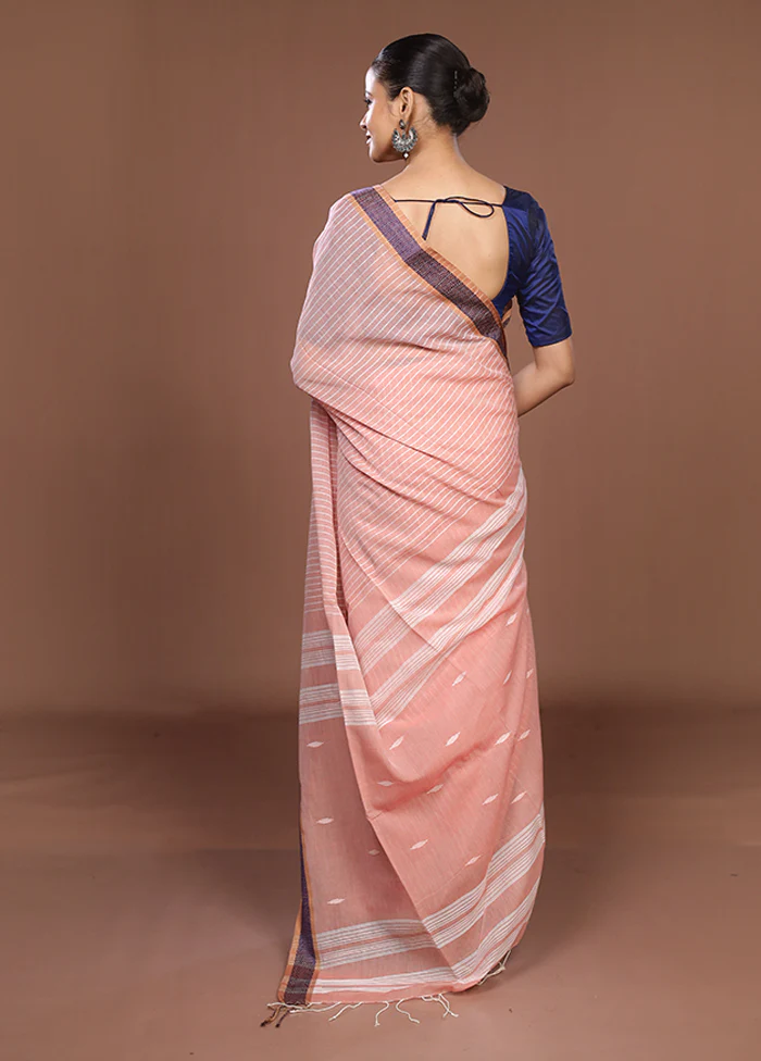 Pink Matka Silk Saree With Blouse Piece - Image 3