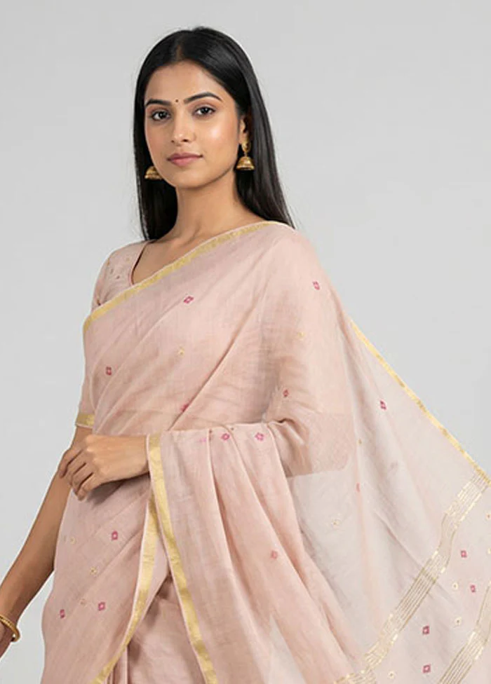 Pink Matka Silk Saree With Blouse Piece - Image 2