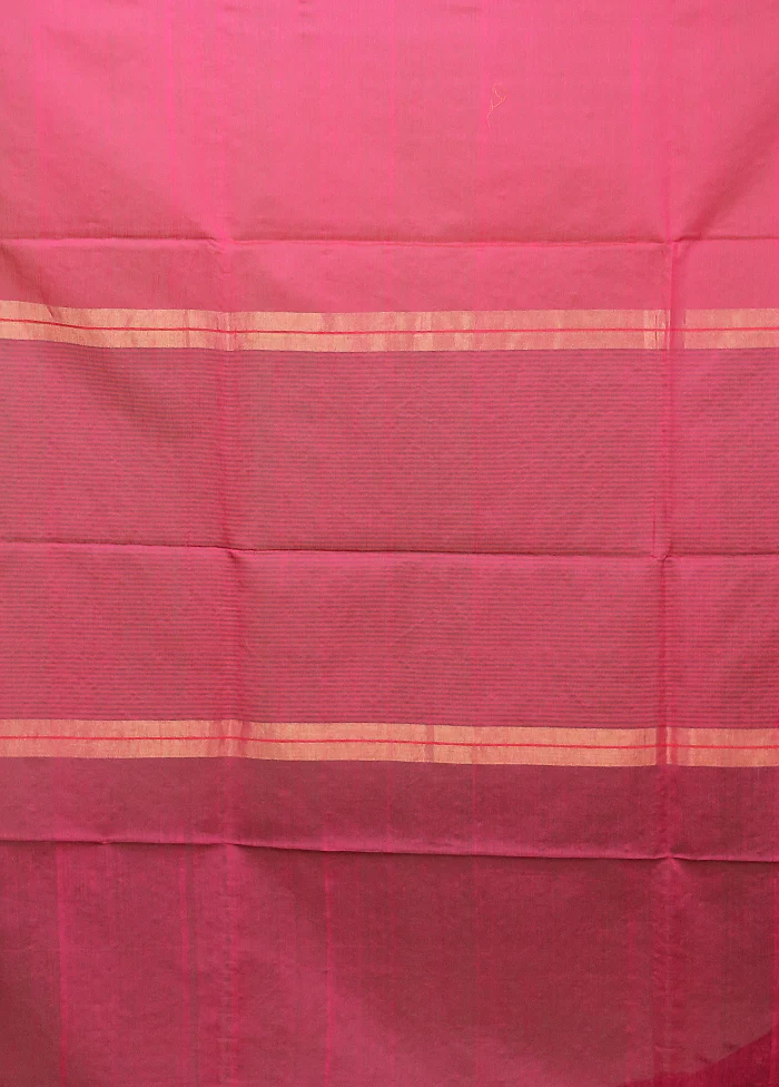 Pink Matka Silk Saree With Blouse Piece - Image 5