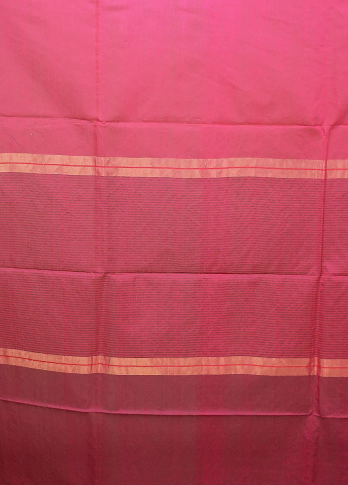 Pink Matka Silk Saree With Blouse Piece - Image 5