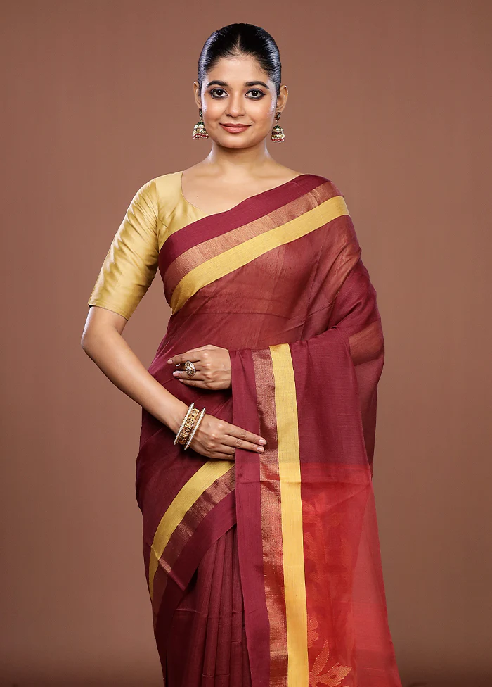 Pink Matka Silk Saree With Blouse Piece