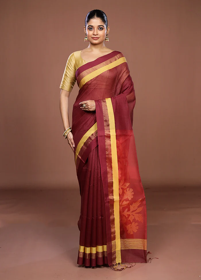 Pink Matka Silk Saree With Blouse Piece - Image 2