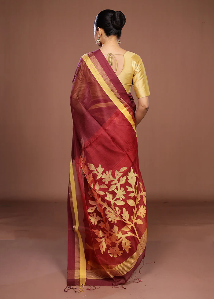Pink Matka Silk Saree With Blouse Piece - Image 3