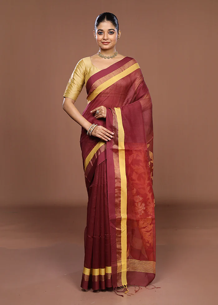 Pink Matka Silk Saree With Blouse Piece - Image 2