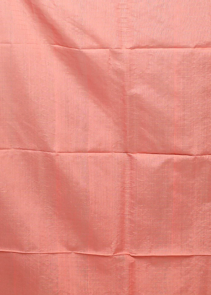 Pink Matka Silk Saree With Blouse Piece - Image 5