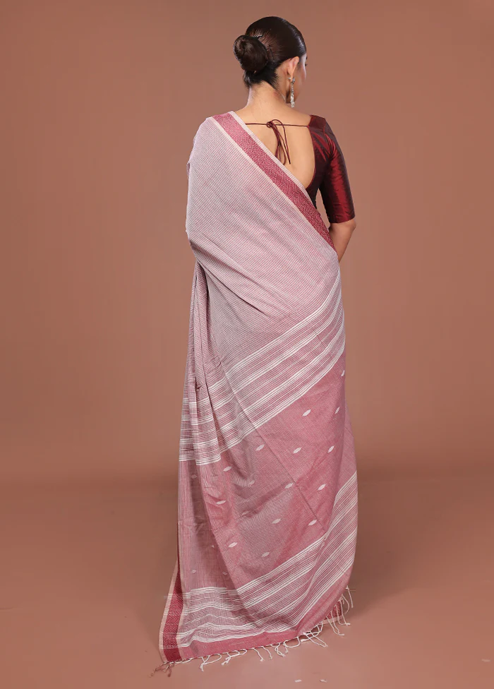 Pink Matka Silk Saree With Blouse Piece - Image 3