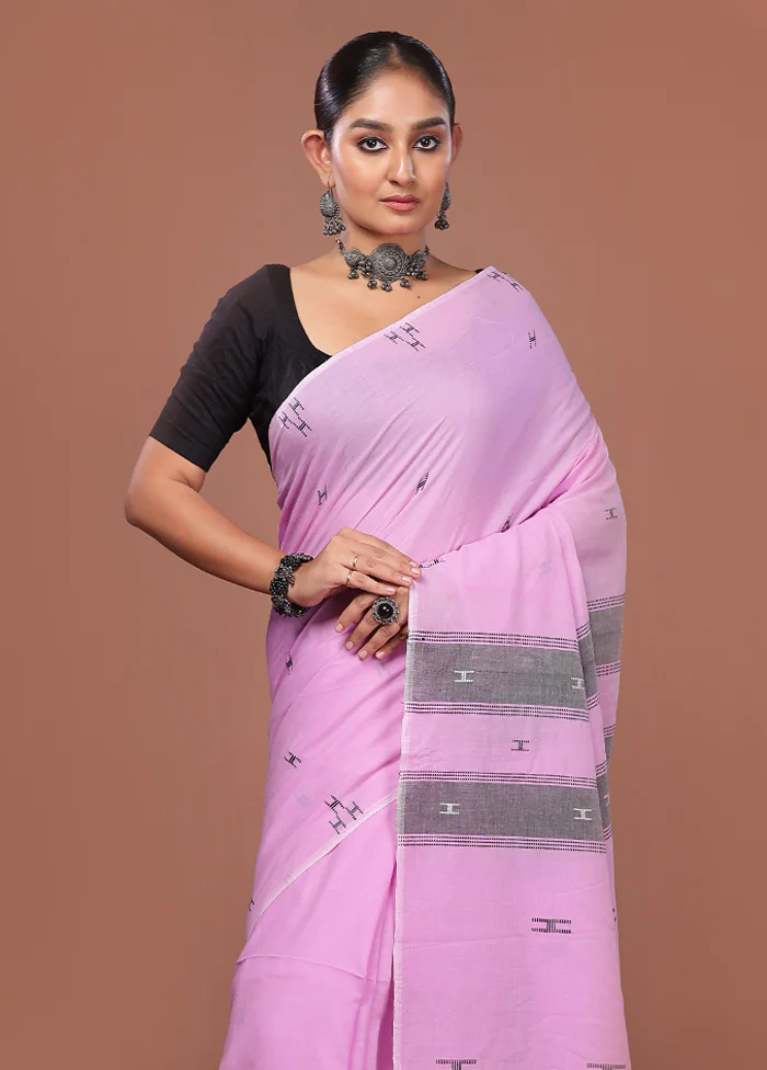Pink Matka Silk Saree With Blouse Piece